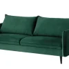 Ropez Juli sofa 3 osobowa wysokie nogi tkanina welur zielony