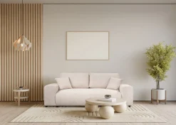 Ropez Justin sofa 3 bez funkcji tkanina plusz beżowy Blur 2