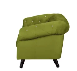 Ropez Sofa 2 Pikowana Glasgow kryształki welur zielony