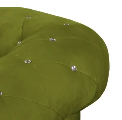 Ropez Sofa 2 Pikowana Glasgow kryształki welur zielony