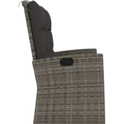 Rozkładana ławka ogrodowa z poduszkami, szara, 118 cm