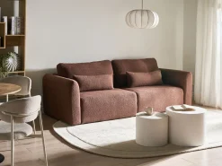 Rozkładana sofa 3 osobowa z funkcją spania brązowa