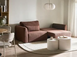 Rozkładana sofa 3 osobowa z funkcją spania brązowa