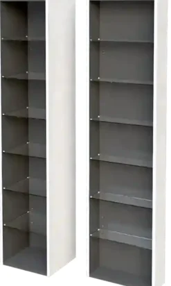 Ryflowana Szafka Łazienkowa Wysoka 35cm 1 Drzwi Biały Mat