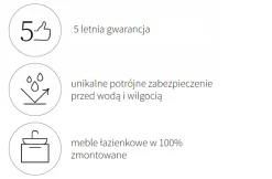 Ryflowana Szafka Łazienkowa Wysoka 35cm 1 Drzwi Biały Mat