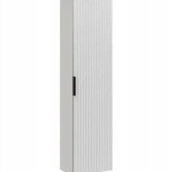 Ryflowane meble ADEL WHITE szafka z regałem i blatem ARTISAN 80 cm + słupek
