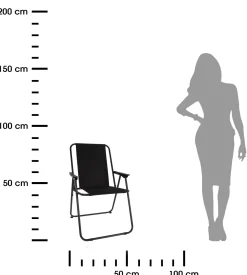 Składane krzesło turystyczne kempingowe czarne stalowe poliester 600D 85 cm