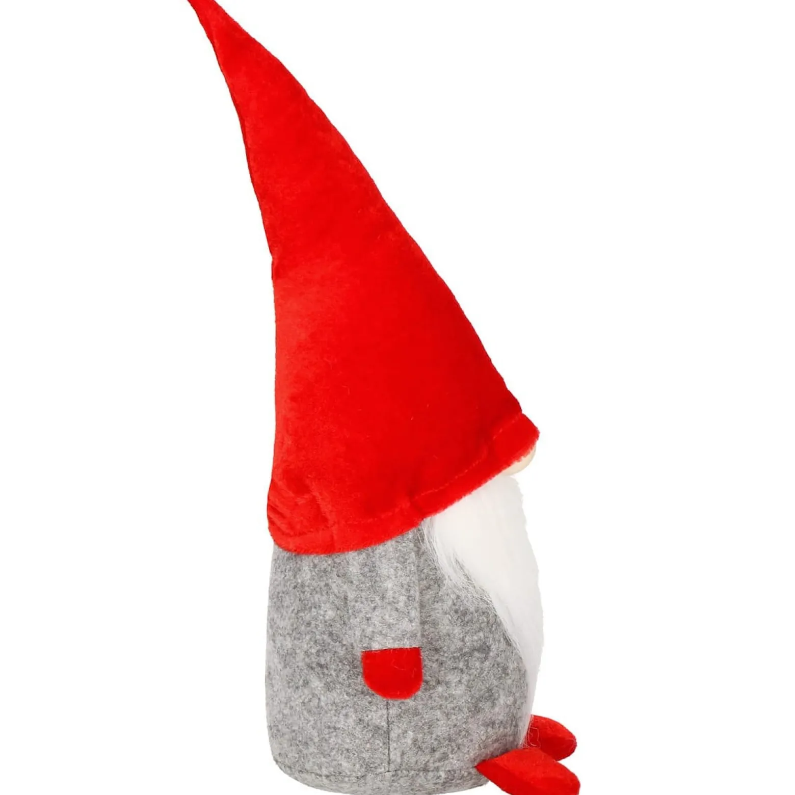 Skrzat 28 cm krasnal świąteczny, gnom czerwony, szary