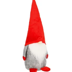 Skrzat 28 cm krasnal świąteczny, gnom czerwony, szary