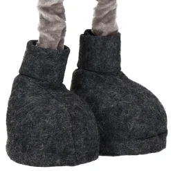 Skrzat 63-80 cm krasnal świąteczny, gnom na teleskopowych nóżkach szary