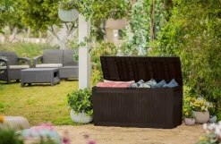 Skrzynia ogrodowa, schowek Comfy 270L - Brąz