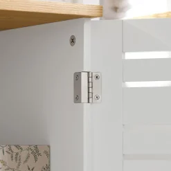 SoBuy Meble łazienkowe z 2 drzwiczkami Biały Rustykalny BZR41-W