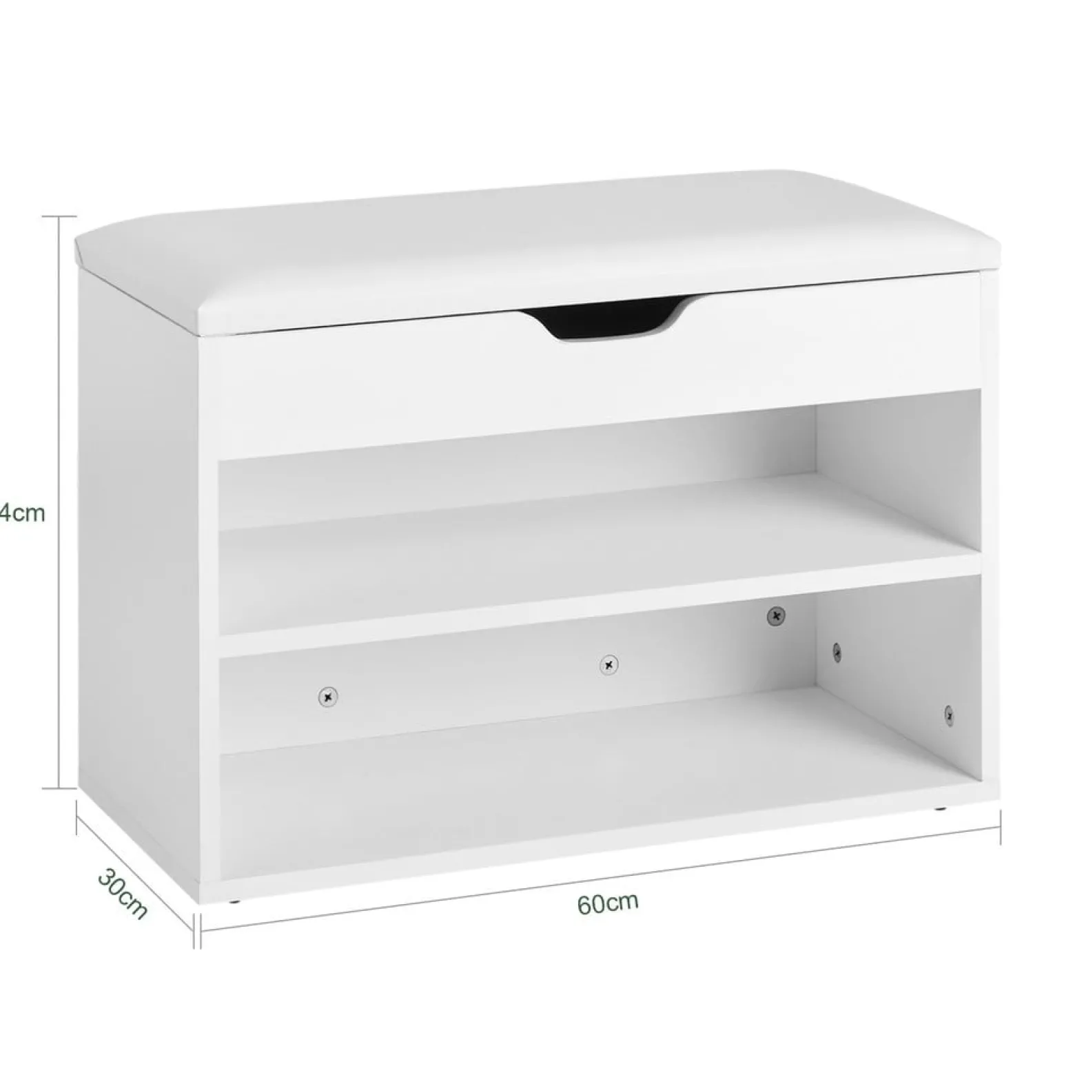 SoBuy Ławka na buty Biały 60x30x44cm Funkcjonalny FSR25-W