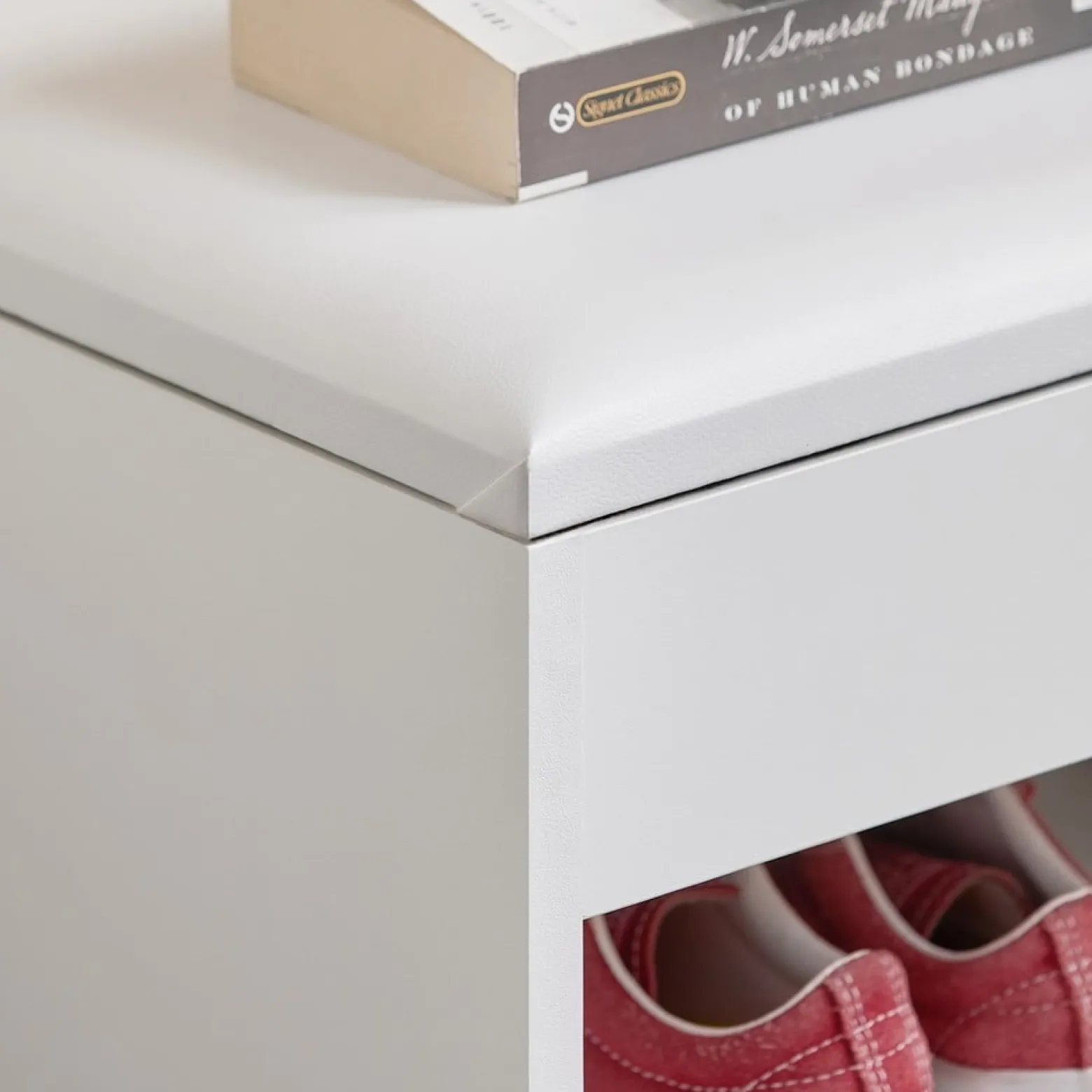 SoBuy Ławka na buty Biały 60x30x44cm Funkcjonalny FSR25-W
