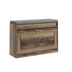 SoBuy Ławka na buty z klapą Brązowy/Szary 75x24x53cm FSR218-F