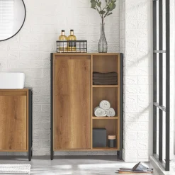 SoBuy Komoda na bieliznę z 1 drzwiami Ciemnobrązowy 60x30x90cm BZR65-PF