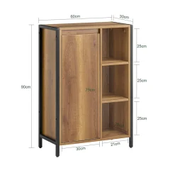 SoBuy Komoda na bieliznę z 1 drzwiami Ciemnobrązowy 60x30x90cm BZR65-PF