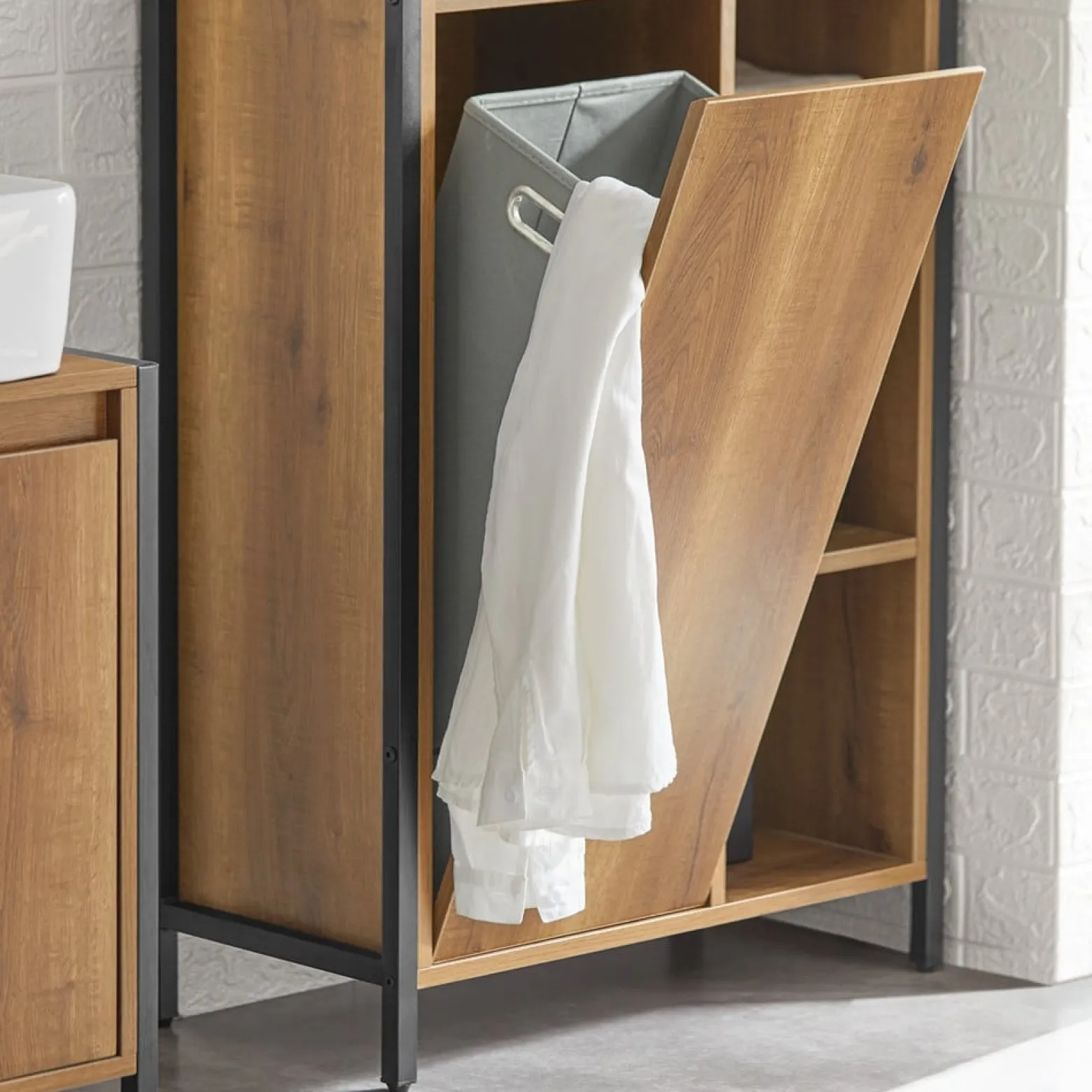 SoBuy Komoda na bieliznę z 1 drzwiami Ciemnobrązowy 60x30x90cm BZR65-PF