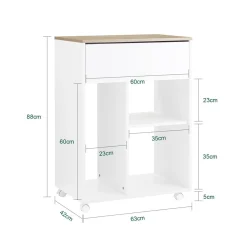 SoBuy Kontener biurowy z jedną szufladą 63x42x88cm Nowoczesny ASK10-NW