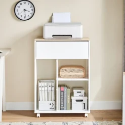 SoBuy Kontener biurowy z jedną szufladą 63x42x88cm Nowoczesny ASK10-NW