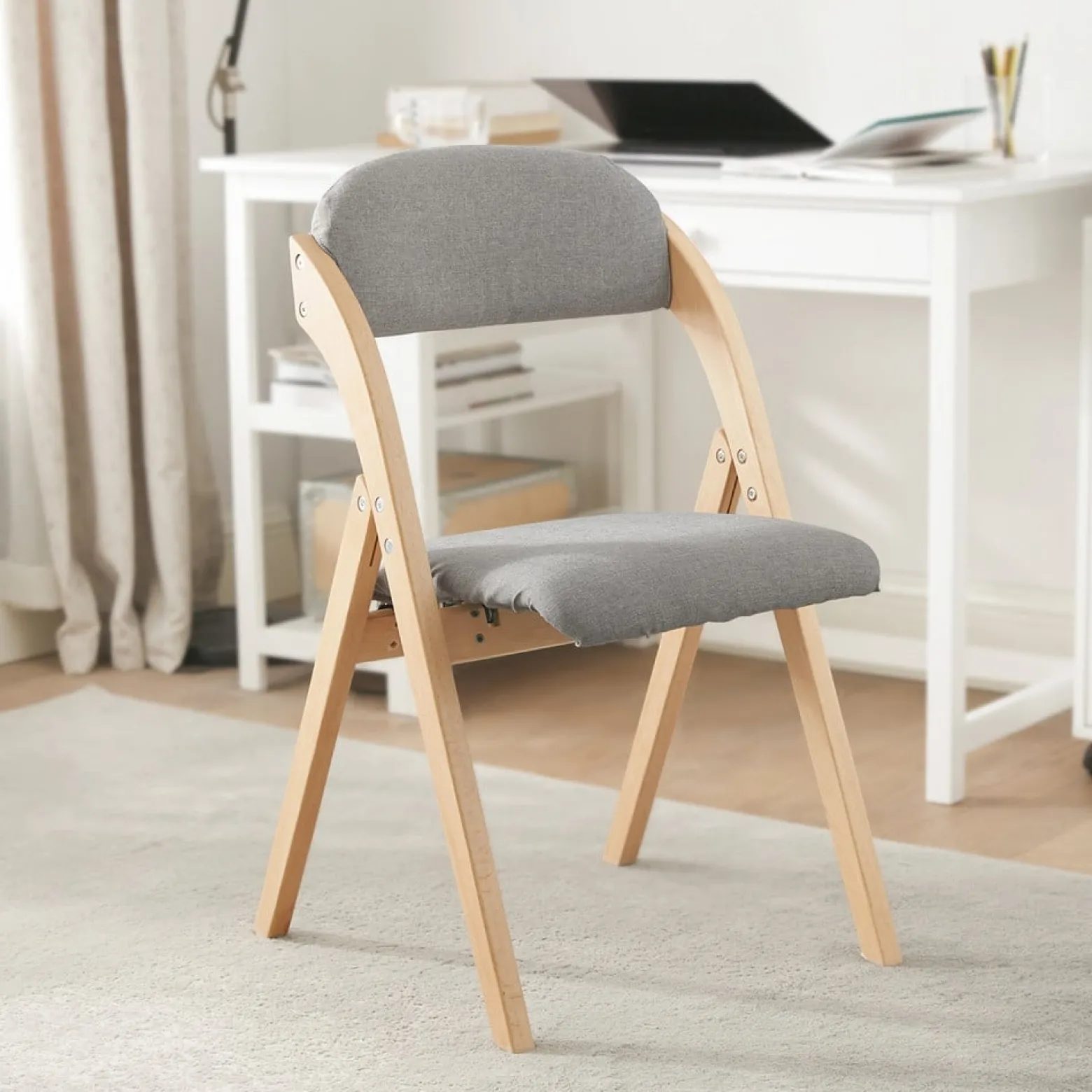 SoBuy Krzesło składane Jasnoszary 54x47x81cm FST92-N