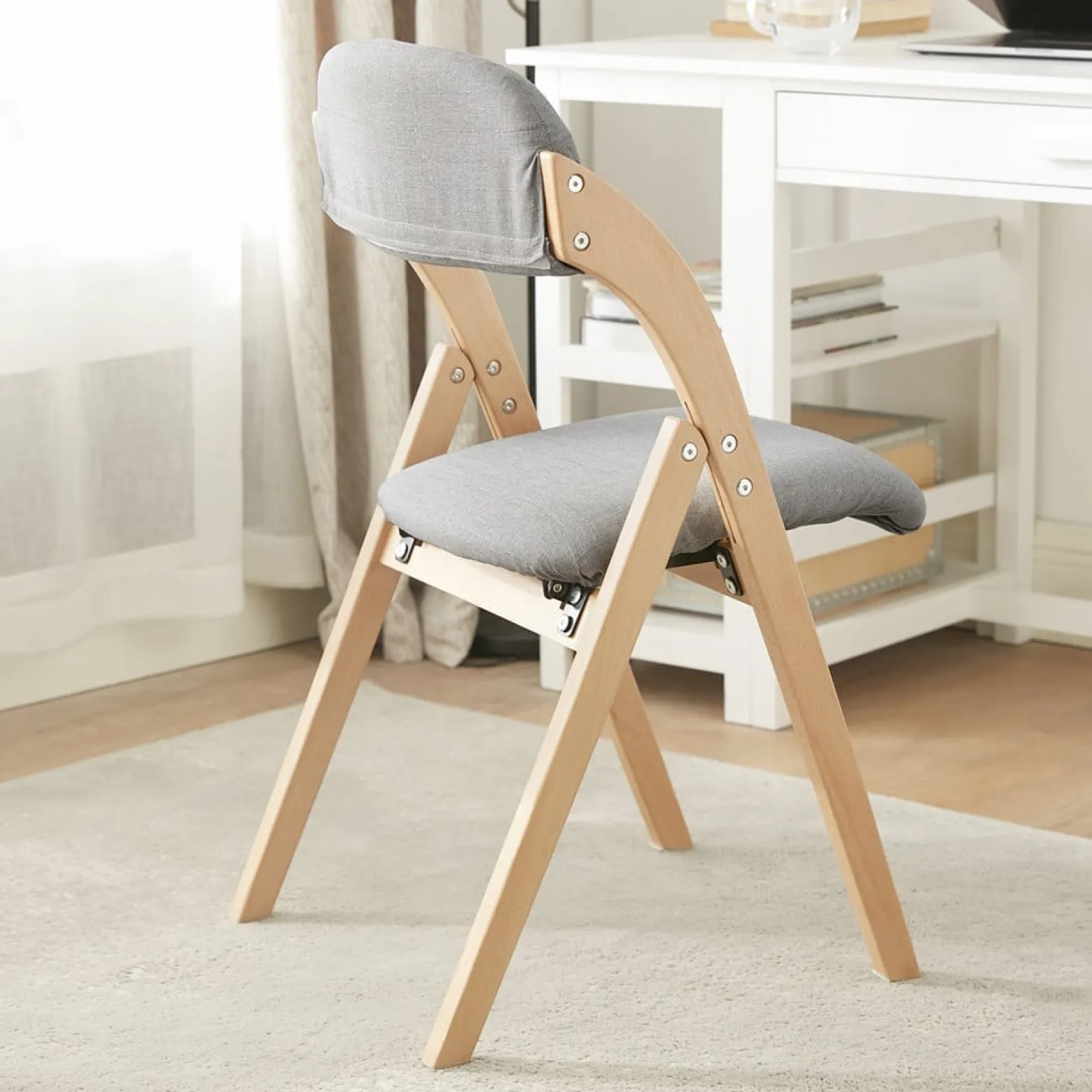 SoBuy Krzesło składane Jasnoszary 54x47x81cm FST92-N