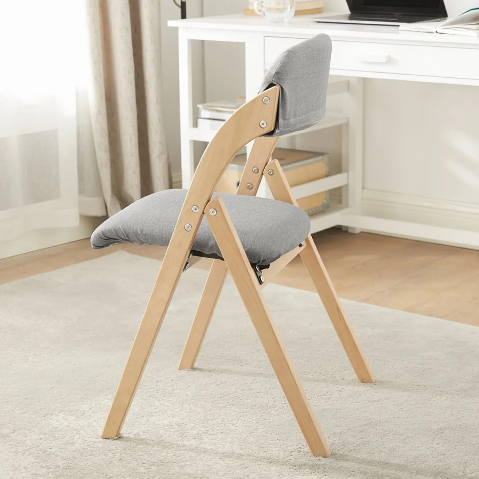 SoBuy Krzesło składane Jasnoszary 54x47x81cm FST92-N