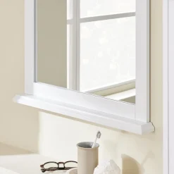 SoBuy Lustro ścienne z półką Biały 60x3.5x53.5cm BZR212-W