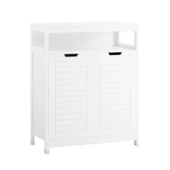 SoBuy Niska szafka łazienkowa z dwoma drzwiczkami Biały 70x35x89cm BZR121-W