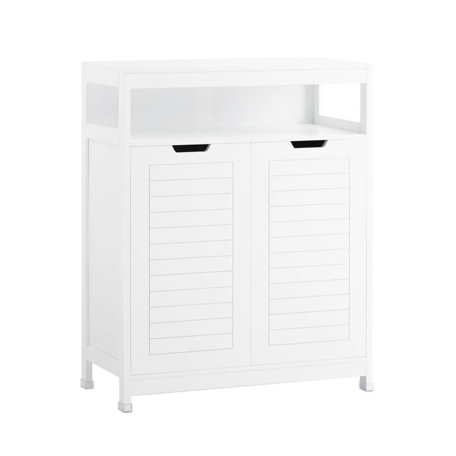 SoBuy Niska szafka łazienkowa z dwoma drzwiczkami Biały 70x35x89cm BZR121-W