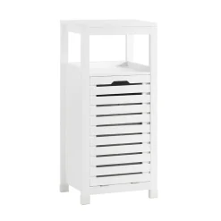 SoBuy Niska szafka łazienkowa z jednymi drzwiami Biały 42x30x90cm BZR67-W