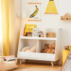 SoBuy Regał dziecięcy Biały 86x36x77cm Funkcjonalny KMB19-W