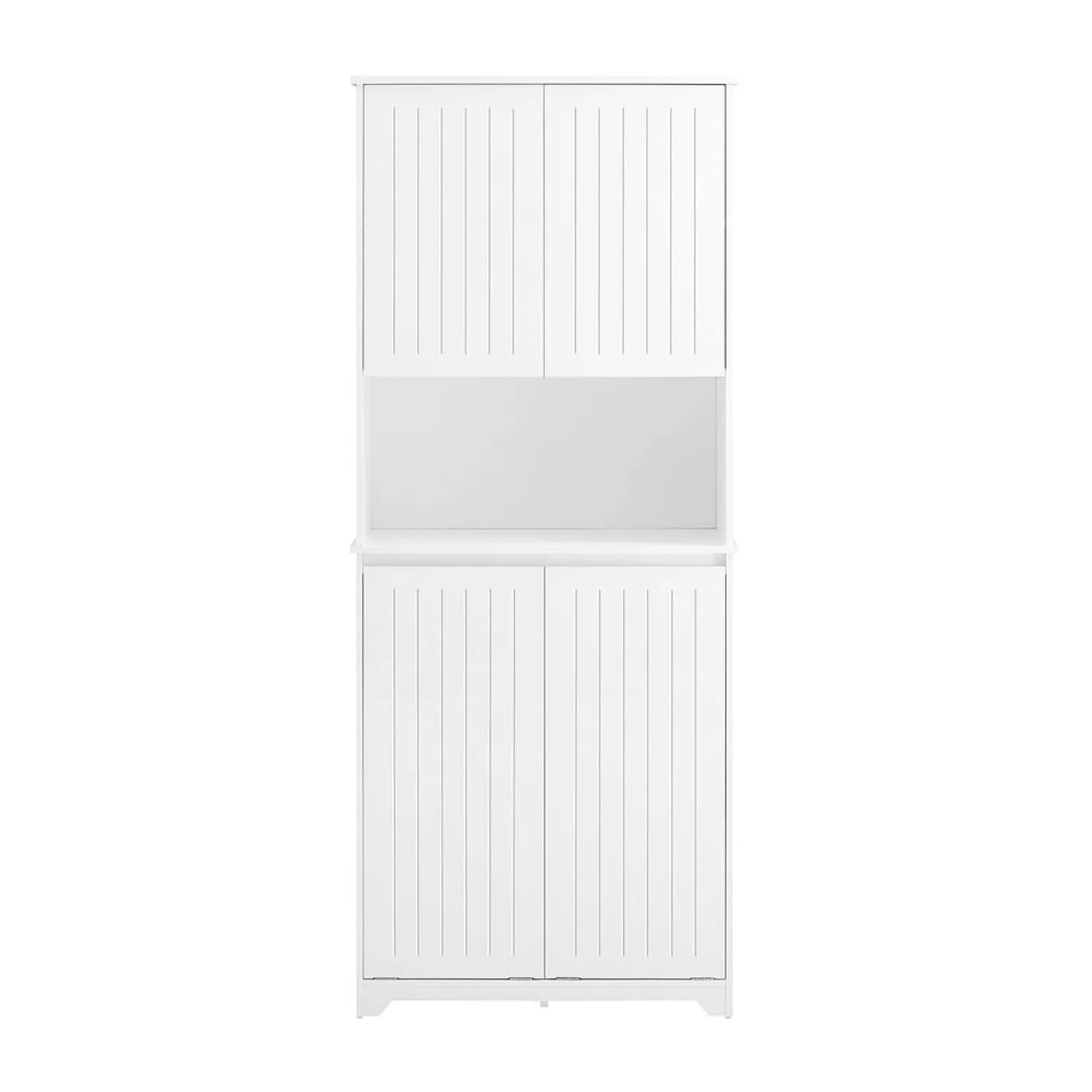 SoBuy Słupek łazienkowy z czterema drzwiczkami Biały 70x37x170cm BZR150-W