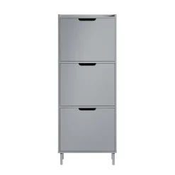 SoBuy Szafka na buty z 4 drzwiami Jasnoszary 50.3x19x129cm FSR151-H-HG