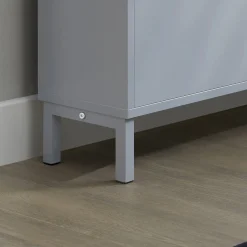 SoBuy Szafka na buty z 4 drzwiami Jasnoszary 50.3x19x129cm FSR151-H-HG
