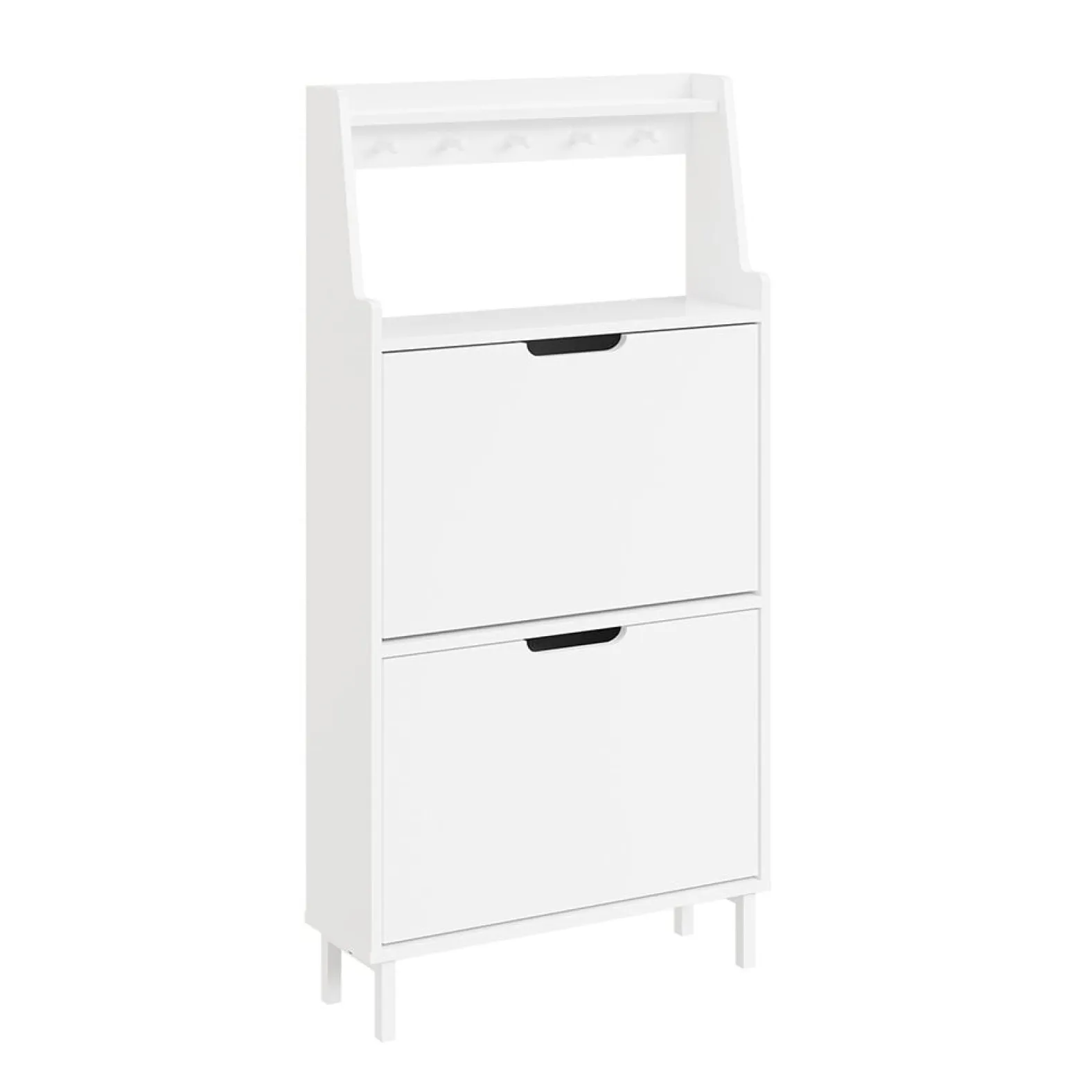 SoBuy Szafka na buty z 2 drzwiami Biały 60x19x119cm FSR221-W