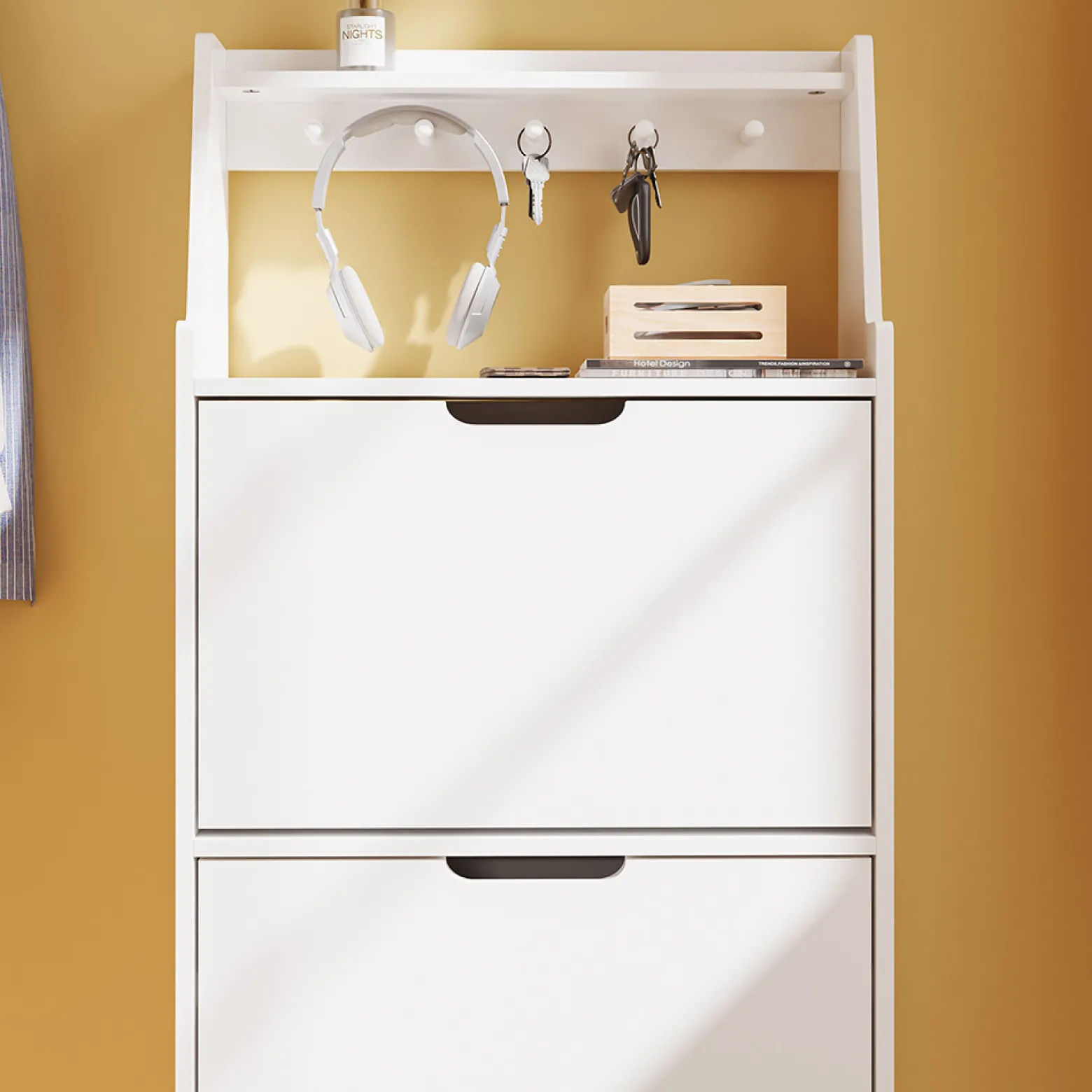 SoBuy Szafka na buty z 2 drzwiami Biały 60x19x119cm FSR221-W