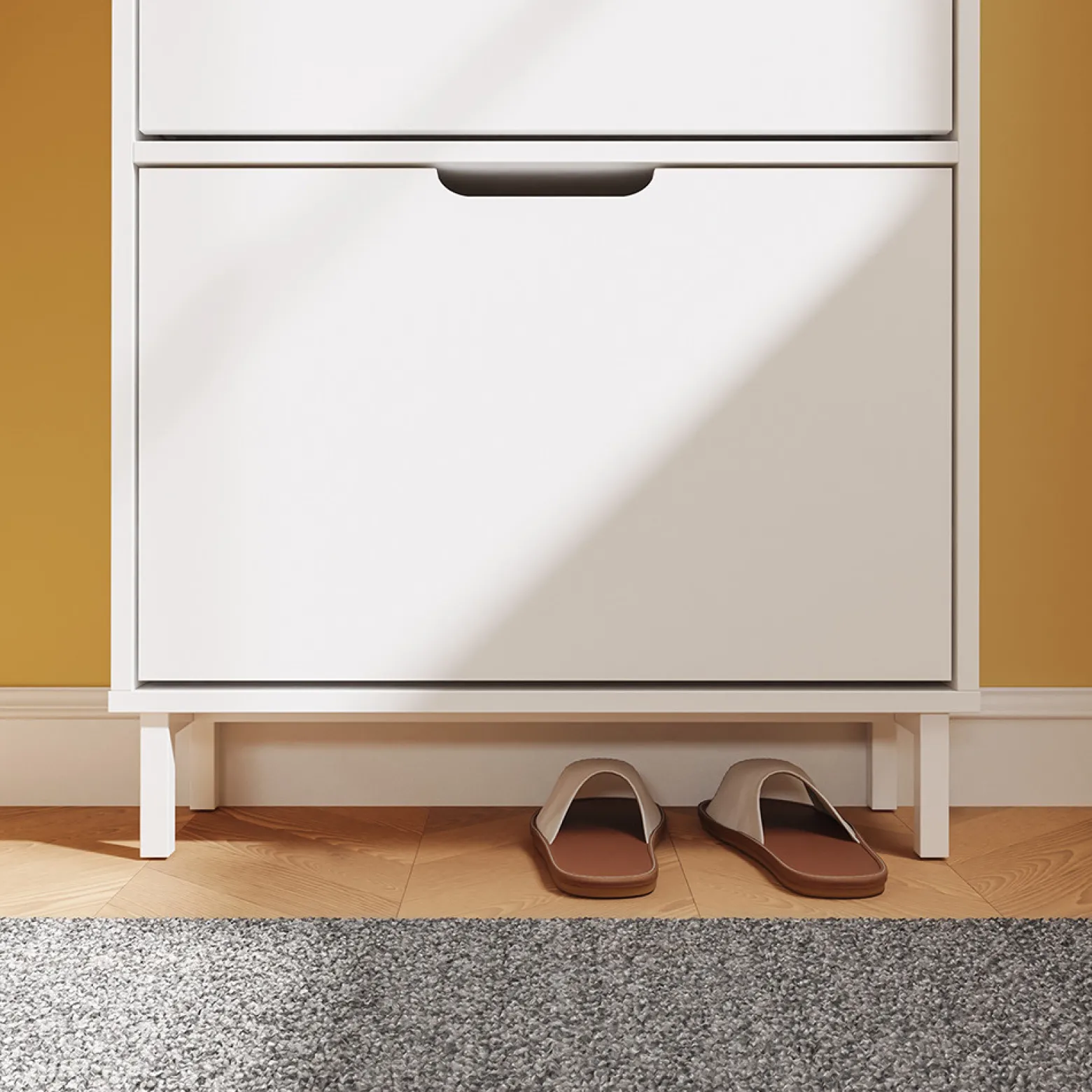SoBuy Szafka na buty z 2 drzwiami Biały 60x19x119cm FSR221-W