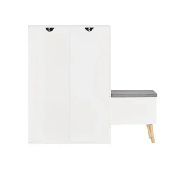 SoBuy Szafka na buty z 2 szufladami Biały 124x24x114.5cm FSR134-W