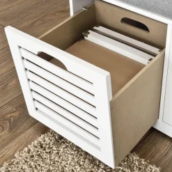 SoBuy Szafka na buty z trzema szufladami Biały 105x35x43cm FSR23-W