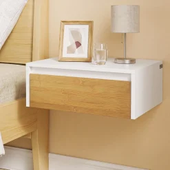 SoBuy Szafka nocna wisząca z szufladą Biały 40x29x15 cm FBT174-E-WN