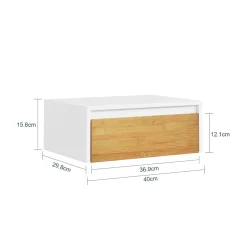 SoBuy Szafka nocna wisząca z szufladą Biały 40x29x15 cm FBT174-E-WN