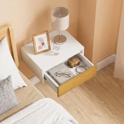 SoBuy Szafka nocna wisząca z szufladą Biały 40x29x15 cm FBT174-E-WN
