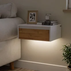SoBuy Szafka nocna wisząca z szufladą Biały 40x29x15 cm FBT174-E-WN