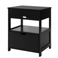SoBuy Szafka nocna z 2 szufladami Czarny 45x37.5x55cm Nowoczesny FRG258-SCH