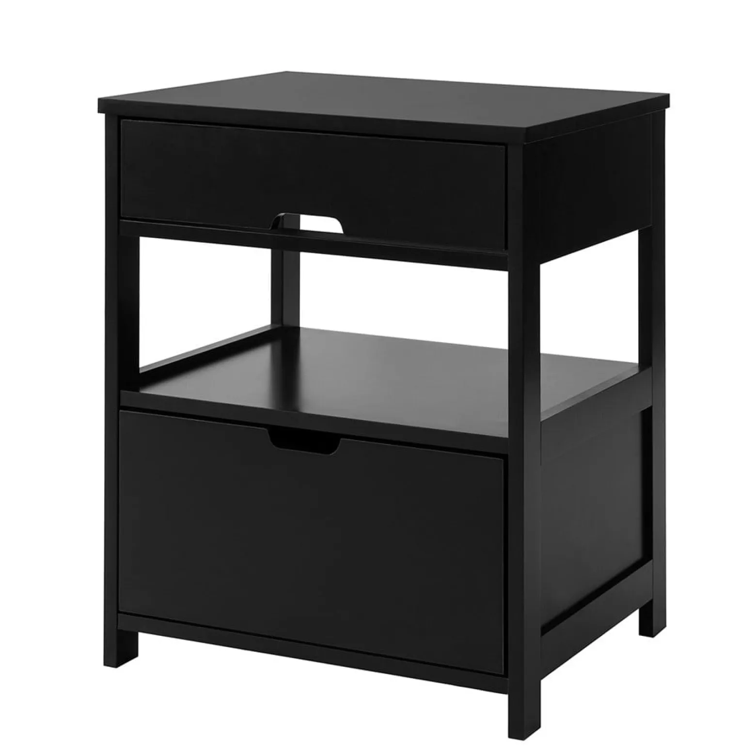 SoBuy Szafka nocna z 2 szufladami Czarny 45x37.5x55cm Nowoczesny FRG258-SCH