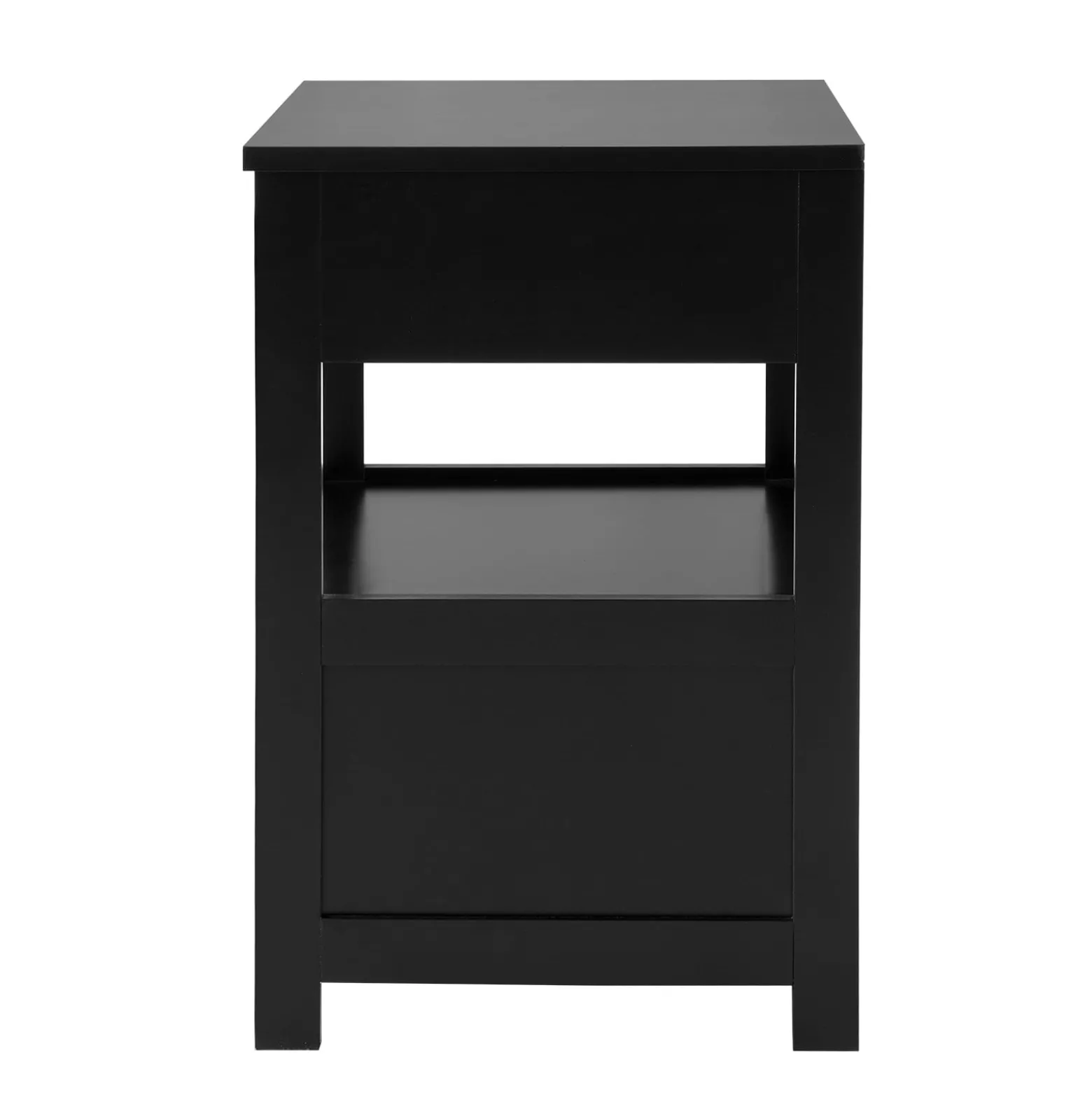 SoBuy Szafka nocna z 2 szufladami Czarny 45x37.5x55cm Nowoczesny FRG258-SCH
