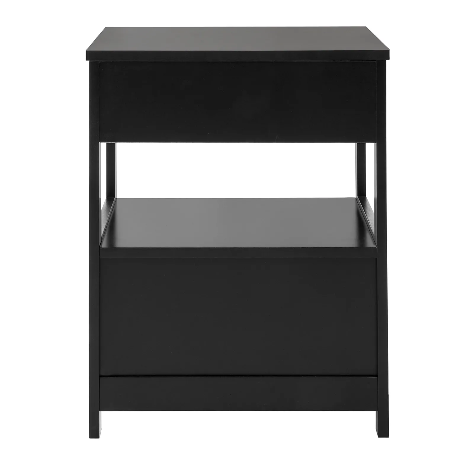 SoBuy Szafka nocna z 2 szufladami Czarny 45x37.5x55cm Nowoczesny FRG258-SCH