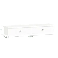 SoBuy Wieszak ścienny z 2 szufladami Biały Vintage FRG43-W