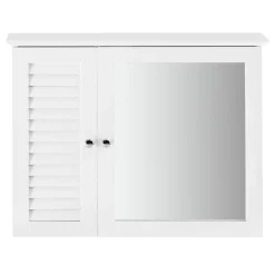 SoBuy Wisząca szafka z 2 drzwiczkami Biały 65x14x49cm BZR55-W